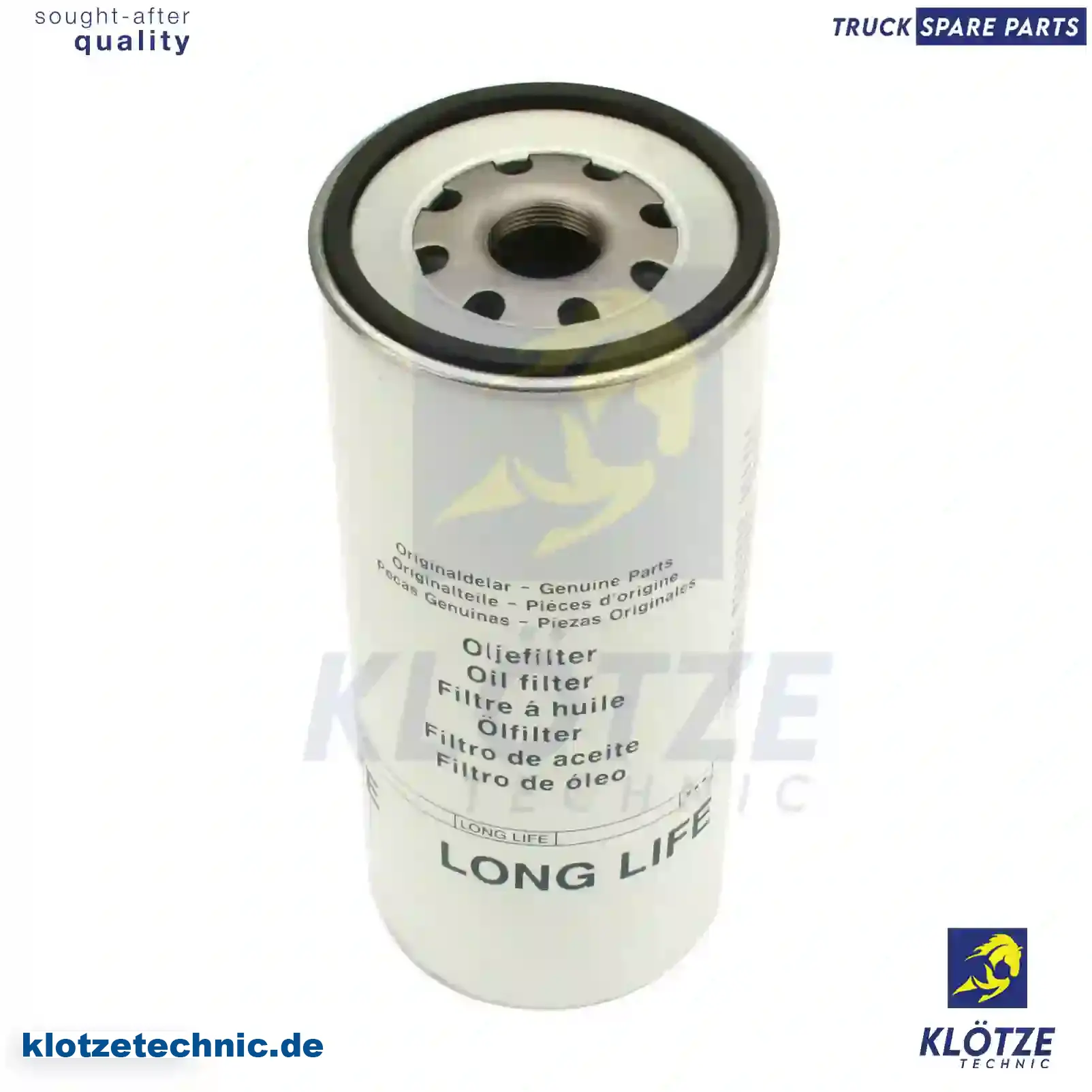 Oil Filter, Long Life 2191P551807, 21939298, 485GB3236, 7423114226, 21170569, 21707133, 478736, 85114049, ZG01725-0008, 2191P551807, 21939298, 485GB3236, 7423114226, 21170569, 21707133, 478736, 85114049, ZG01725-0008 || Klötze Technic Automotive Air Brake Systems