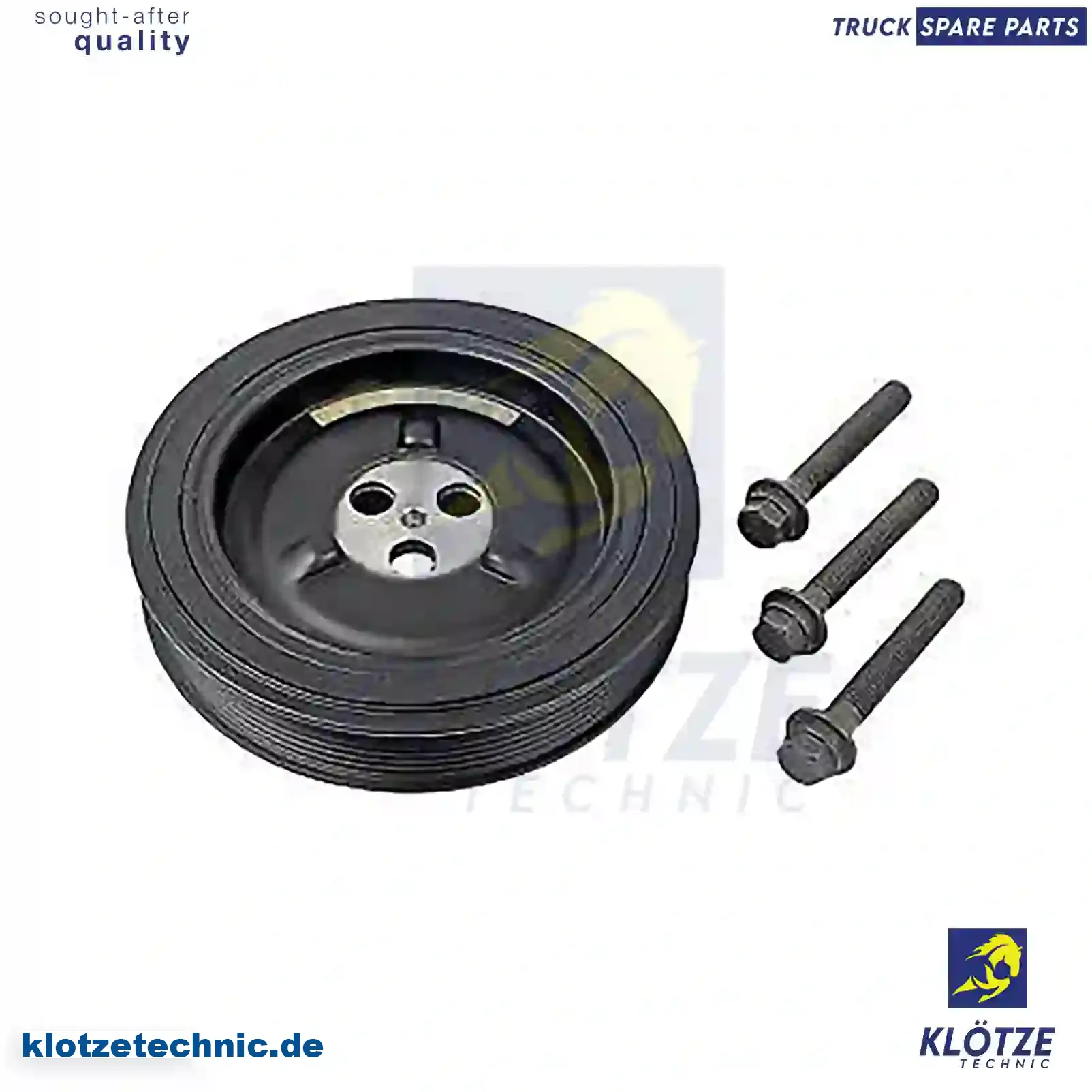Pulley, Crankshaft, With Screws 1379766S, 1727140S, 1748942S, 6C1Q-6B319-EAS, BK3Q-6B319-CBS, 1379766S, 1727140S, 1748942S, 6C1Q-6B319-EAS, BK3Q-6B319-CBS || Klötze Technic Automotive Air Brake Systems