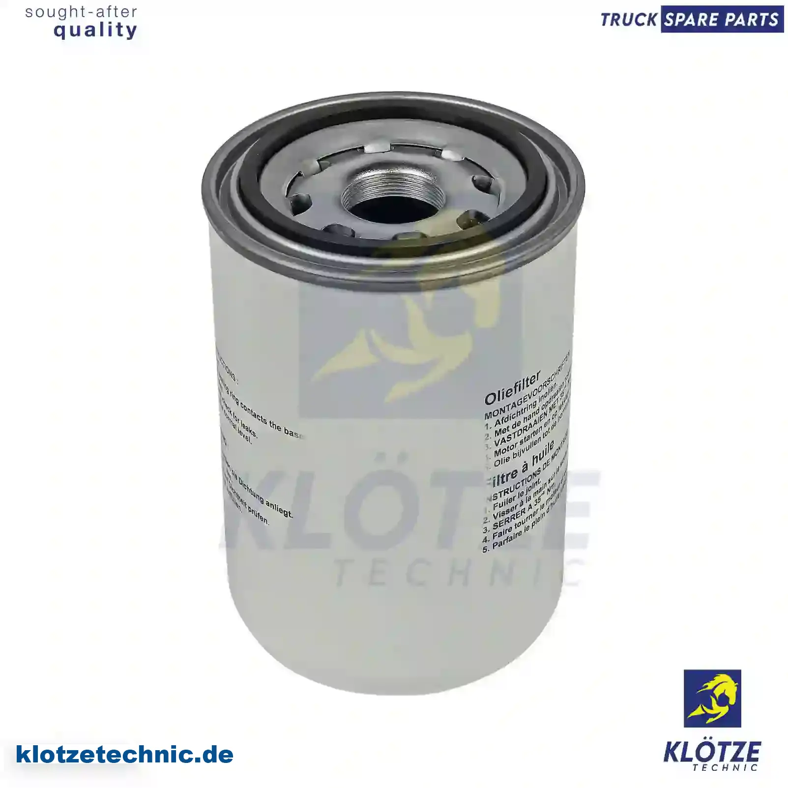 Oil Filter 0267715, 1316123, 1346986, 267715, 5001846643, 0170151000, 170151000, 0267715, 1316123, 1346986, 267715, 5001846643, 0170151000, 170151000 || Klötze Technic Automotive Air Brake Systems