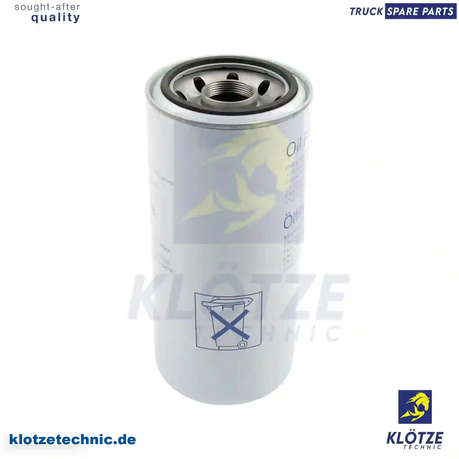 Oil filter 1310901, 1529643, 10151830, ZG01708-0008, 1310901, 1529643, 10151830, ZG01708-0008 || Klötze Technic Automotive Air Brake Systems