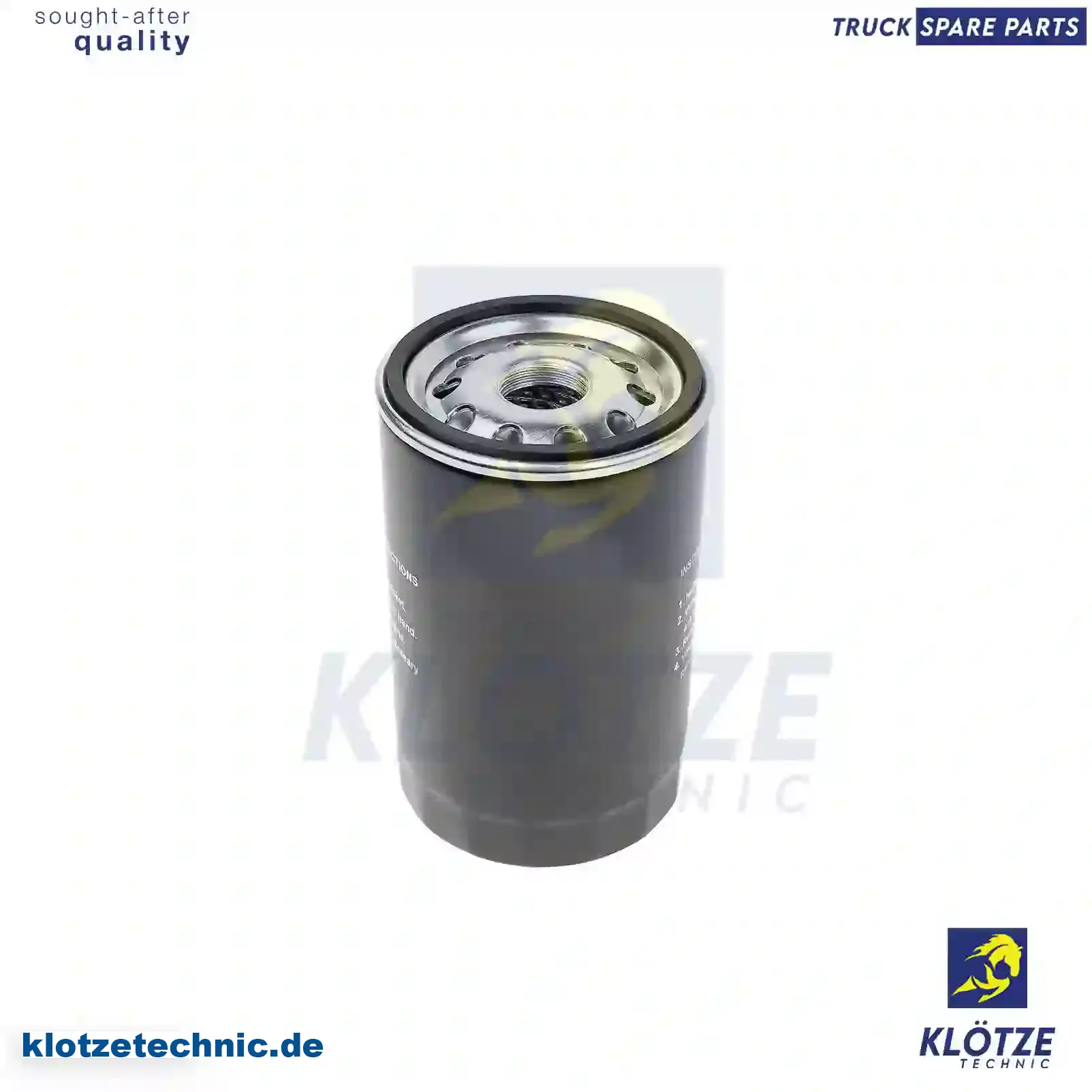 Oil filter, 07W115561, 51055017160, 51055017161, 51055017163, 51055017164, 51055017165, 51055017166, 51055017173, 51055017180, 64055017001, 81055017160, 82055017160, 315616, 07W115561, ZG01702-0008 || Klötze Technic Automotive Air Brake Systems
