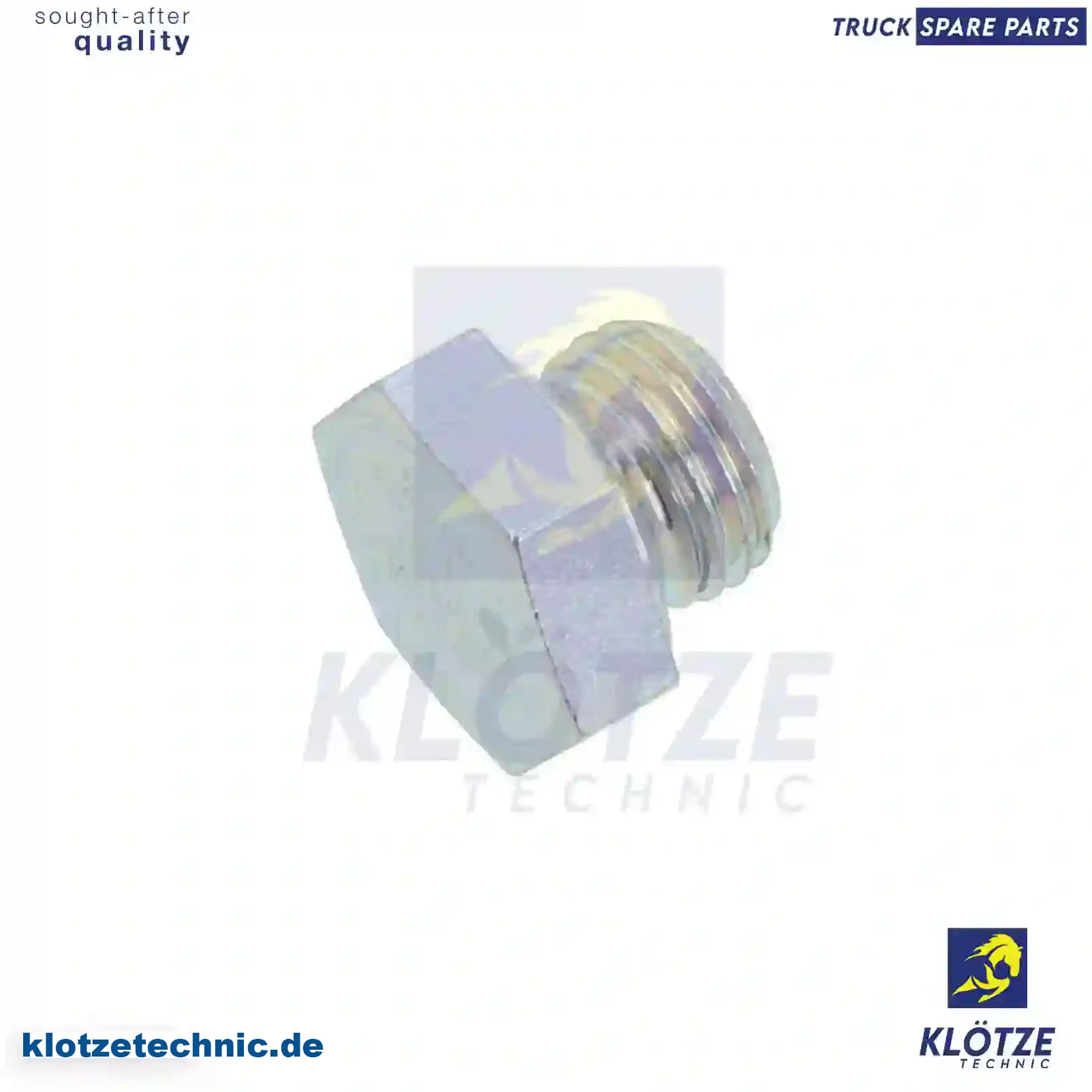 Screw plug, 0151994, 151994, 01265854, 01275019, 06080920144, 007604014100, 007604014101, 007604014106, 007604014110, 4229970130, 5003075057, 1440228, 1440288, 812372 || Klötze Technic Automotive Air Brake Systems