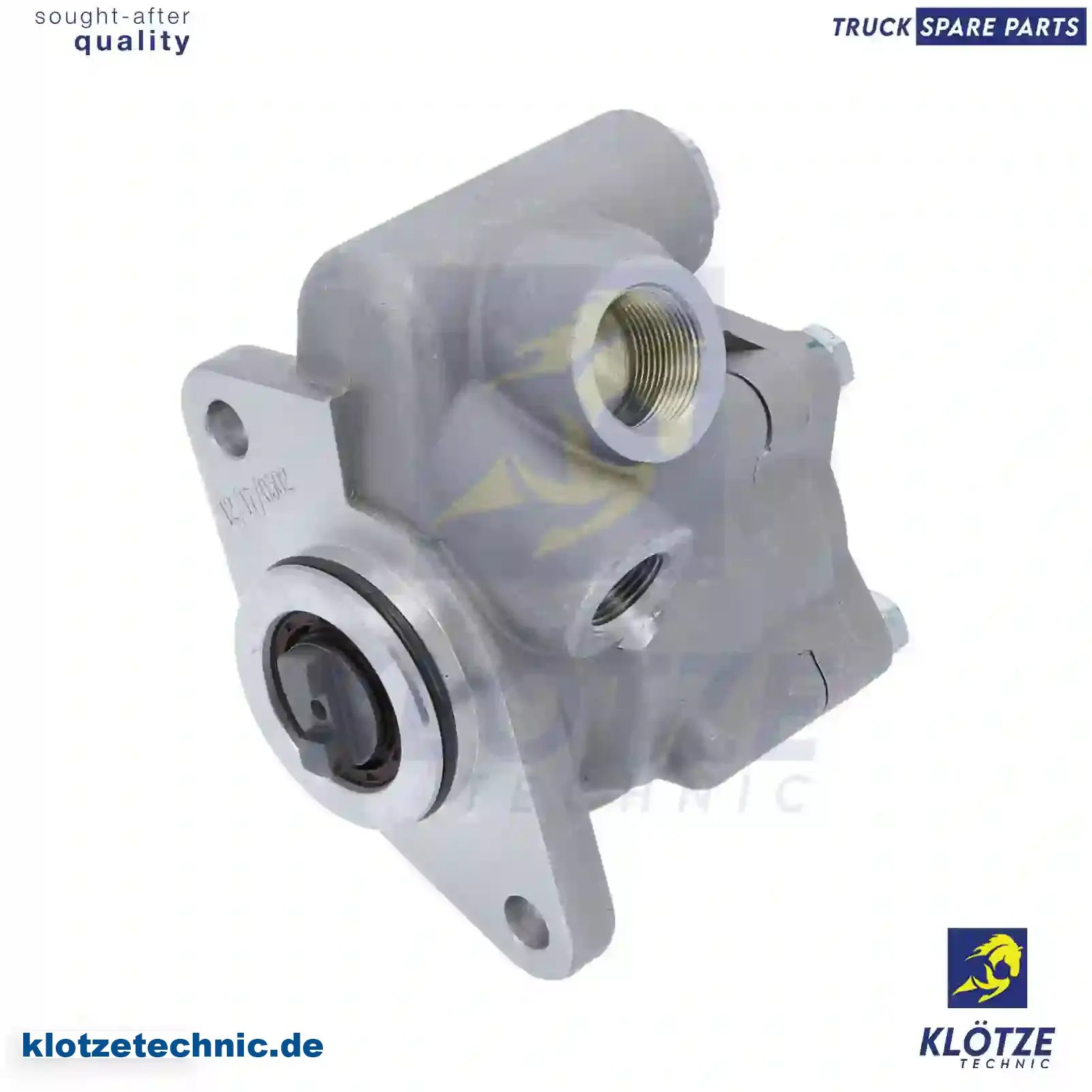 Servo pump, right turn, 7722990144, 81471016122, 81471016137, 81471016162, 81471019122, 81471019137, 81471019162, N1011005183, N1015000610, D0278455, 0044666401, 011005183, 012601200, 015000610, 679095, 920921245, ZG40612-0008 || Klötze Technic Automotive Air Brake Systems