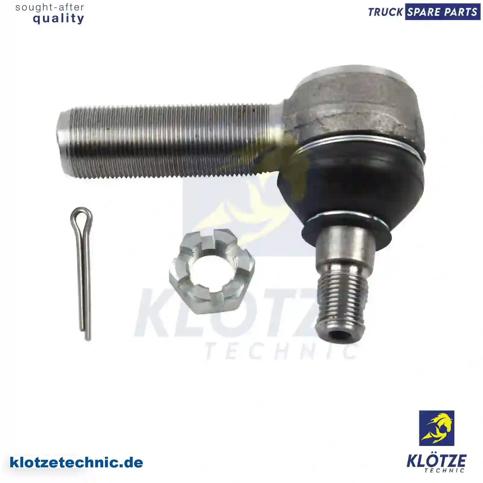Ball joint, right hand thread, 0608530, 608530, 42480024, 42491937, 5021446, 5021448, 6163543, 6792900, 42480024, 42491937, 81953010077, 81953010388, 81953016134, 81953016142, 81953016303, 81953016321, 85400002447, 85400002448, 85400003302, 88953016004, 0003300335, 0003300635, 0003302410, 0003306735, 0003308535, 0003308735, 0003382410, 0003384110, 0004607248, 0004633229, 0013304835, 0024601648, 4603301235, 6313380510, 0003406252, 5000514097, 5000807554, 5000814097, 5001844136, 5001860123, 5001860770, 1190778, 1517449, 1518142, ZG40371-0008 || Klötze Technic Automotive Air Brake Systems