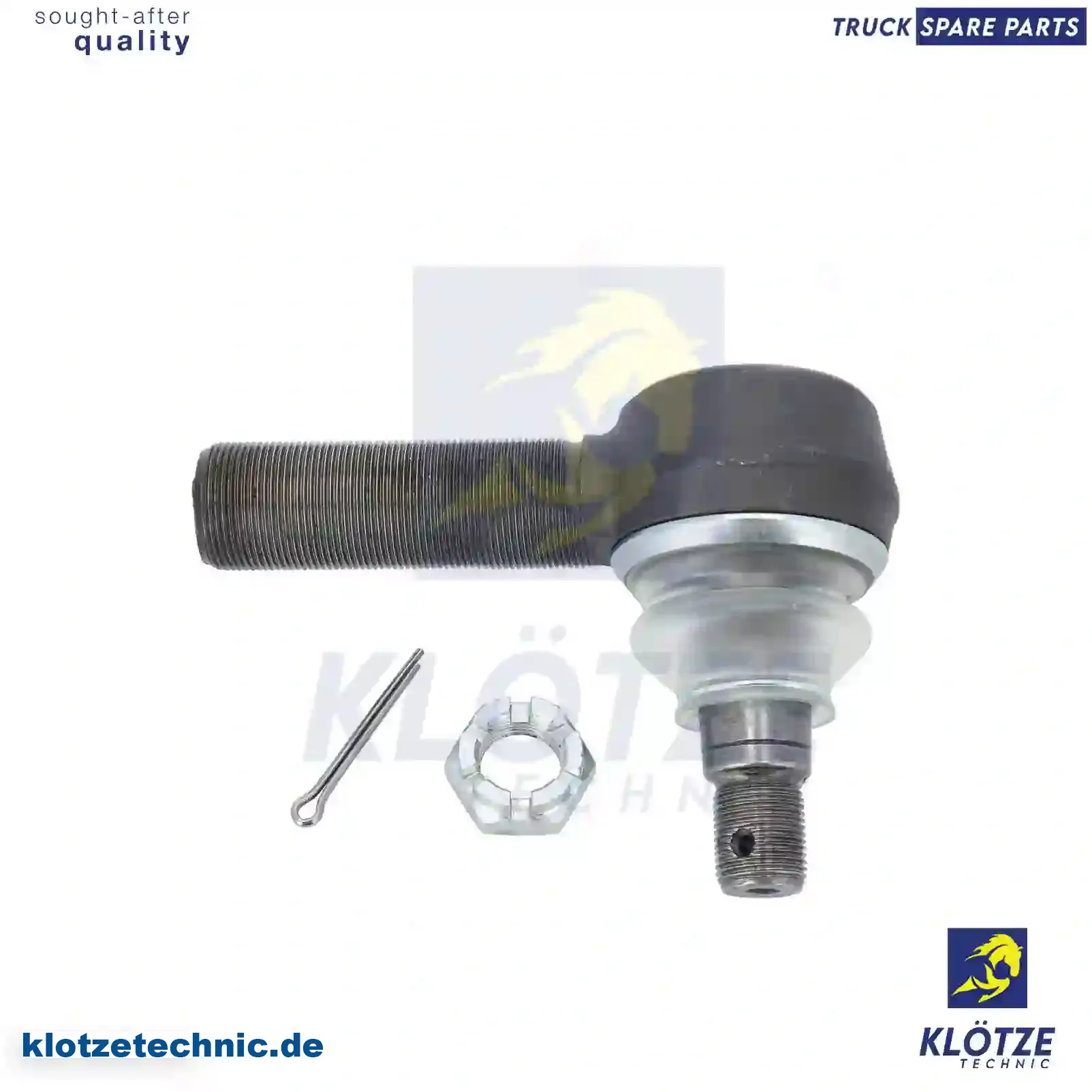 Ball joint, right hand thread, 0069867, 0161376, 0608000, 1142173, 1326866, 161376, 608000, 69867, 02980875, 8408396, 99707030174, OG92293, 02980875, 2980875, 81953010025, 81953016151, 90804154117, 0004600148, 0004601848, 0004602648, 0004602748, 84053458, 5000295226, 5000808458, 7701002911, 6851447000, 6851478000, 6851486000, 6851488000, 6851523000, 6851533000, 6861486000, ZG40388-0008 || Klötze Technic Automotive Air Brake Systems