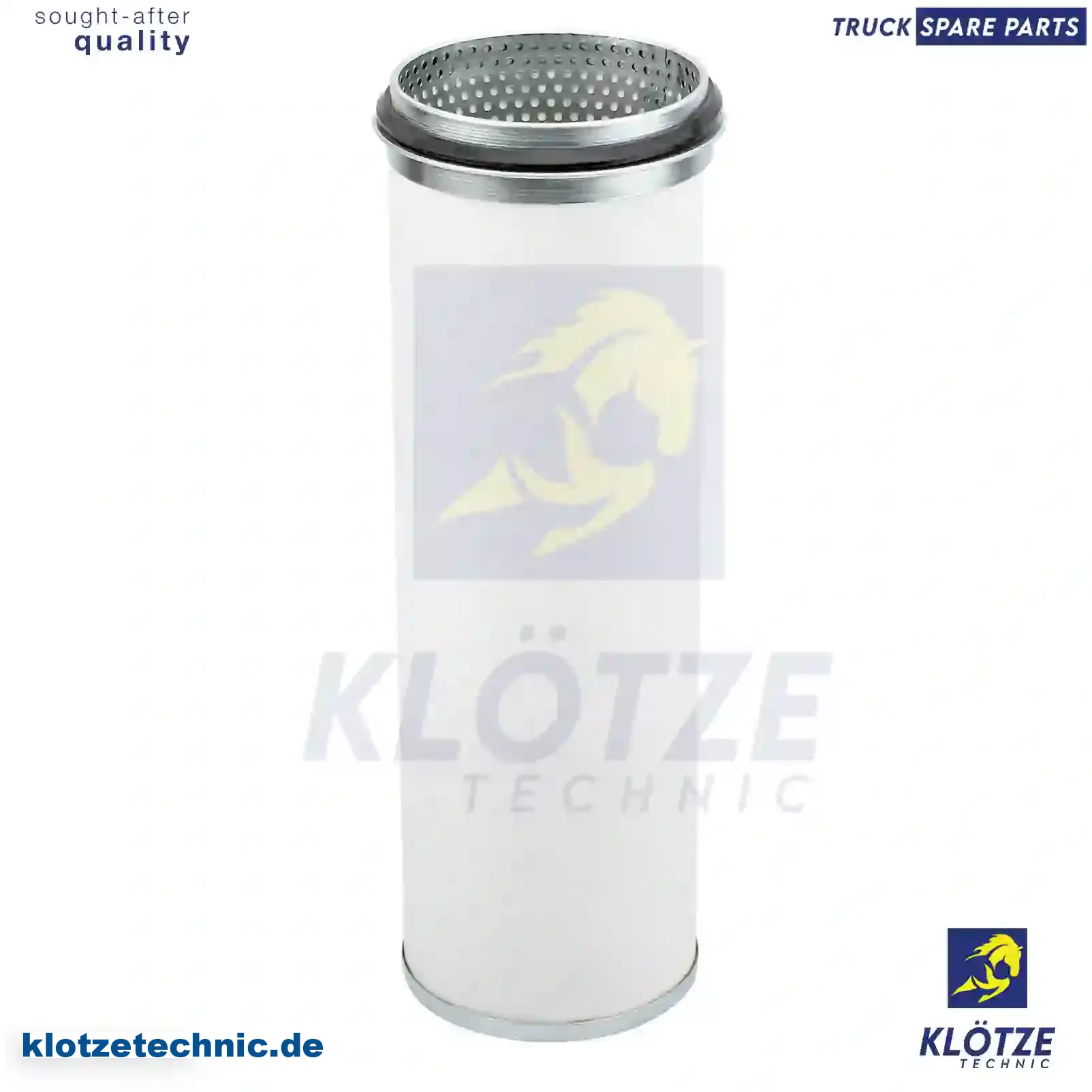 Air filter, inner, 0000722390, 0000722391, 0003537600, 988674, 98867400, 01319366, 12154940, 16053198, 606901670111, 1470721, 4134419, 01905620, 08016236, 00197589, 00788989, 01905620, 08016236, 12154940, 510659308, 81084050011, 81084050013, 0040946104, 3880947104, 606901670111, 09811231, 197589, 99114190025, 6005019720, 16053198, 368017, 8319095138, 99114190025, 110337856640, 11110152, 111101523, 3338928, 534157, CH13528, 11033129, 110331295, 110337854, 110337856640, 11110152, 111101523 || Klötze Technic Automotive Air Brake Systems