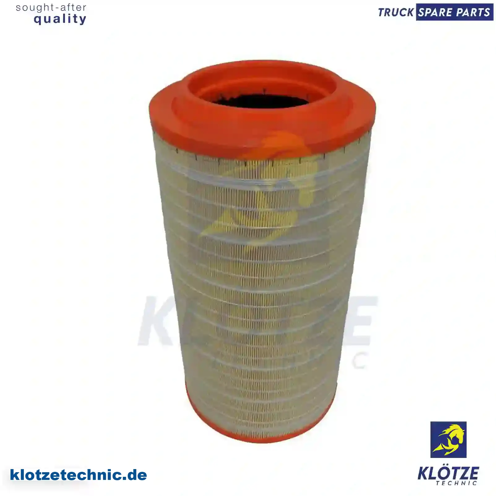 Air filter, flame retardant, 0040943504, 0040948604, 4760940004, 7424991297, ZG00879-0008 || Klötze Technic Automotive Air Brake Systems