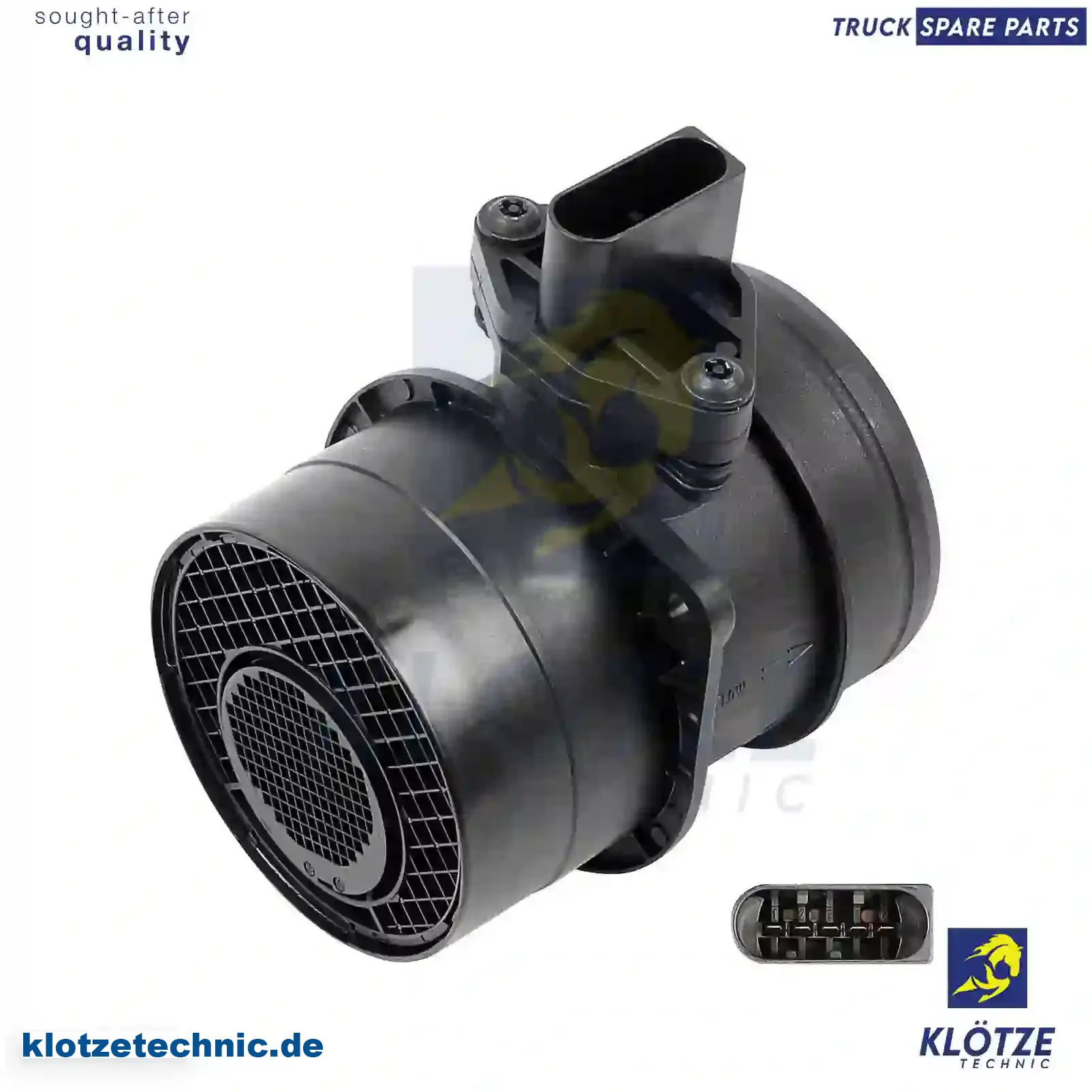 Air mass sensor, complete, 074906461B, 5033320AA, K05033320AA, 1209109, 3M21-12B529-AA, M211B529AA, 138990, K05033320AA, MN191135, MN980445, 074906461B, 074906461B, 000VT5077, 074906461B, 74906461BX || Klötze Technic Automotive Air Brake Systems