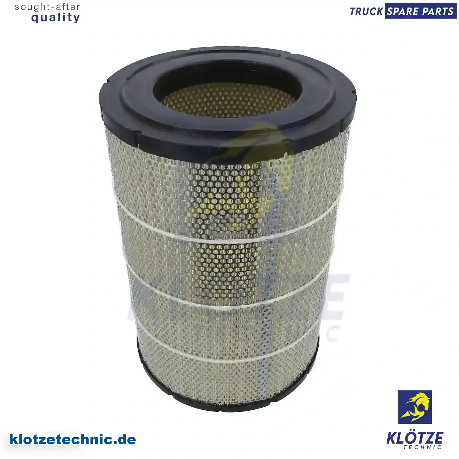 Air filter, flame retardant, 5001018011, 5001865723, 20732726, ZG00885-0008 || Klötze Technic Automotive Air Brake Systems