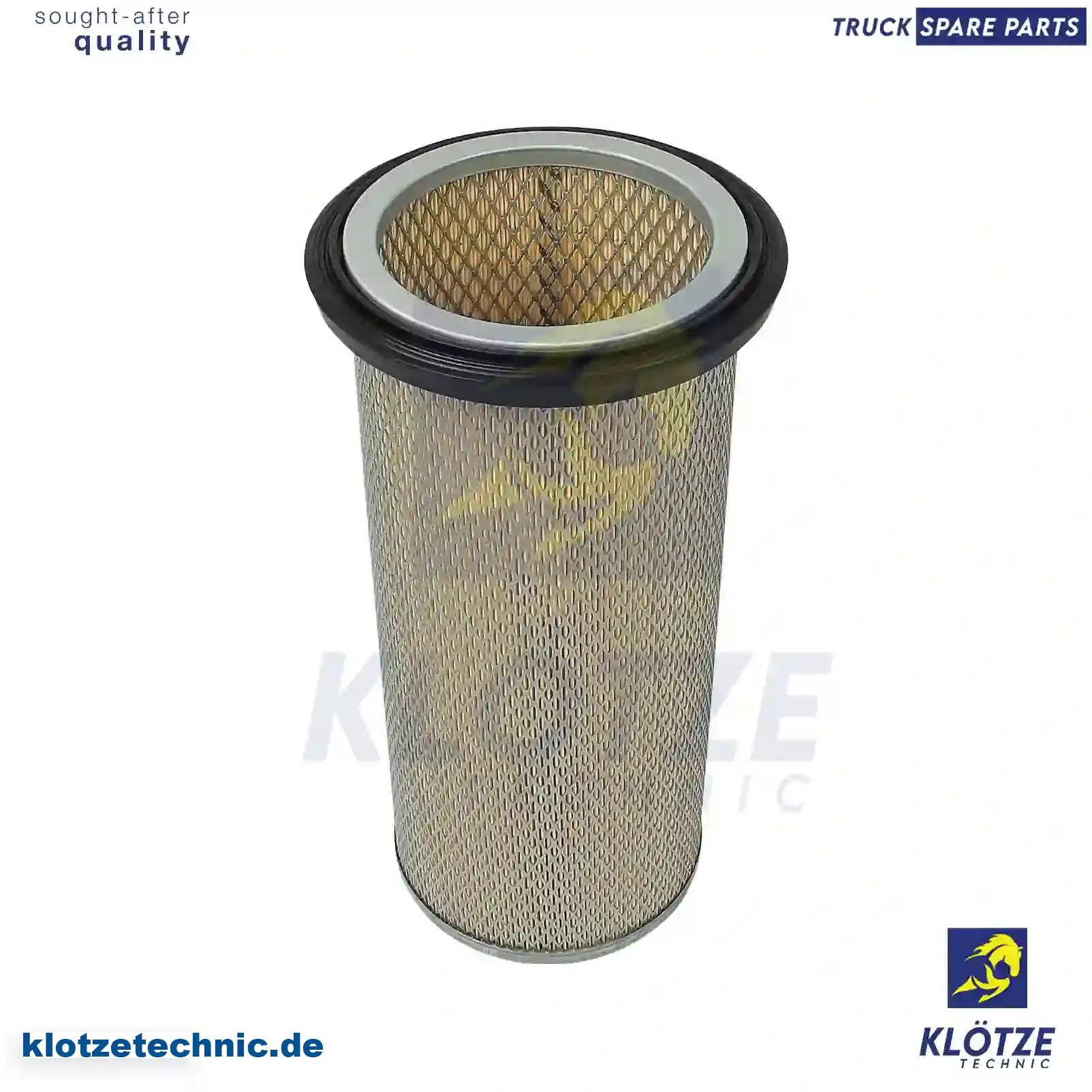 Air filter, inner, Y05765909, Y05780109, 7411395, 5000751674, 5001836978, 5010064372, 5010094092, 5010094145 || Klötze Technic Automotive Air Brake Systems