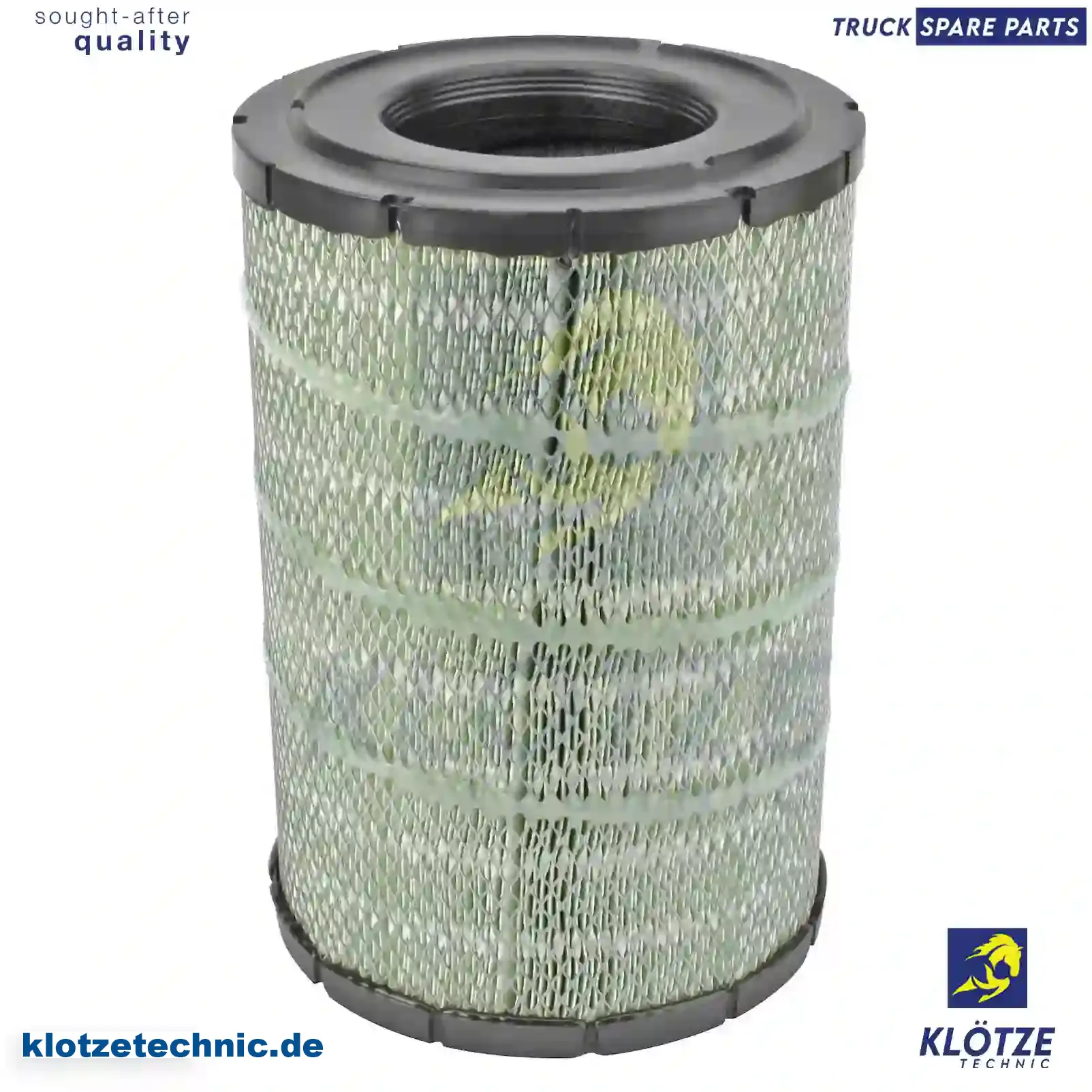 Air filter, flame retardant, 5001865724, 20732730, ZG00886-0008, || Klötze Technic Automotive Air Brake Systems
