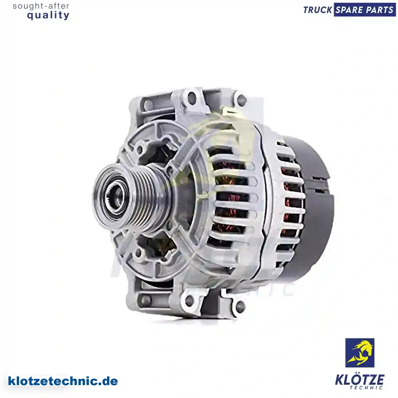 Alternator 1516475R, 1516505, 5134205AB, 0111547002, 0111547802, 011154780280, 0121541502, 0121541702, 0121544602, 0131541302, 0131543202, 0131543402, 1516475R, 1516505, 5134205AB, 0111547002, 0111547802, 011154780280, 0121541502, 0121541702, 0121544602, 0131541302, 0131543202, 0131543402 || Klötze Technic Spare Part | Engine, Accelerator Pedal, Camshaft, Connecting Rod, Crankcase, Crankshaft, Cylinder Head, Engine Suspension Mountings, Exhaust Manifold, Exhaust Gas Recirculation, Filter Kits, Flywheel Housing, General Overhaul Kits, Engine, Intake Manifold, Oil Cleaner, Oil Cooler, Oil Filter, Oil Pump, Oil Sump, Piston & Liner, Sensor & Switch, Timing Case, Turbocharger, Cooling System, Belt Tensioner, Coolant Filter, Coolant Pipe, Corrosion Prevention Agent, Drive, Expansion Tank, Fan, Intercooler, Monitors & Gauges, Radiator, Thermostat, V-Belt / Timing belt, Water Pump, Fuel System, Electronical Injector Unit, Feed Pump, Fuel Filter, cpl., Fuel Gauge Sender,  Fuel Line, Fuel Pump, Fuel Tank, Injection Line Kit, Injection Pump, Exhaust System, Clutch & Pedal, Gearbox, Propeller Shaft, Axles, Brake System, Hubs & Wheels, Suspension, Leaf Spring, Universal Parts / Accessories, Steering, Electrical System, Cabin