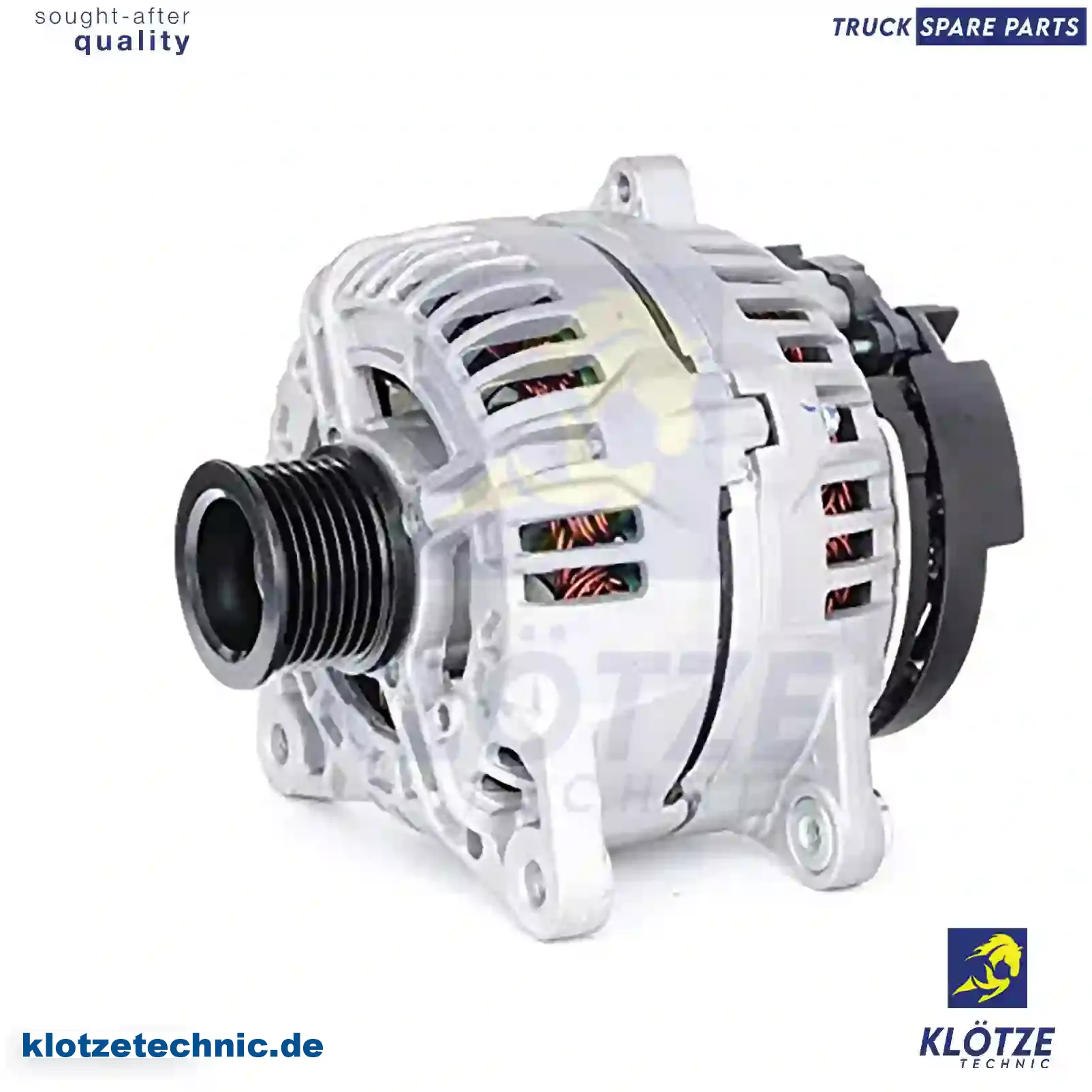 Alternator 9121119, 93169472, 93198273, 2310000QAN, 23100-00Q2F, 23100-00QAN, 4405286, 4434147, 7711135812, 7711368601, 8200190721, 8200404300, 8200660035, 8200660041, 8200692868, 9121119, 93169472, 93198273, 2310000QAN, 23100-00Q2F, 23100-00QAN, 4405286, 4434147, 7711135812, 7711368601, 8200190721, 8200404300, 8200660035, 8200660041, 8200692868 || Klötze Technic Spare Part | Engine, Accelerator Pedal, Camshaft, Connecting Rod, Crankcase, Crankshaft, Cylinder Head, Engine Suspension Mountings, Exhaust Manifold, Exhaust Gas Recirculation, Filter Kits, Flywheel Housing, General Overhaul Kits, Engine, Intake Manifold, Oil Cleaner, Oil Cooler, Oil Filter, Oil Pump, Oil Sump, Piston & Liner, Sensor & Switch, Timing Case, Turbocharger, Cooling System, Belt Tensioner, Coolant Filter, Coolant Pipe, Corrosion Prevention Agent, Drive, Expansion Tank, Fan, Intercooler, Monitors & Gauges, Radiator, Thermostat, V-Belt / Timing belt, Water Pump, Fuel System, Electronical Injector Unit, Feed Pump, Fuel Filter, cpl., Fuel Gauge Sender,  Fuel Line, Fuel Pump, Fuel Tank, Injection Line Kit, Injection Pump, Exhaust System, Clutch & Pedal, Gearbox, Propeller Shaft, Axles, Brake System, Hubs & Wheels, Suspension, Leaf Spring, Universal Parts / Accessories, Steering, Electrical System, Cabin