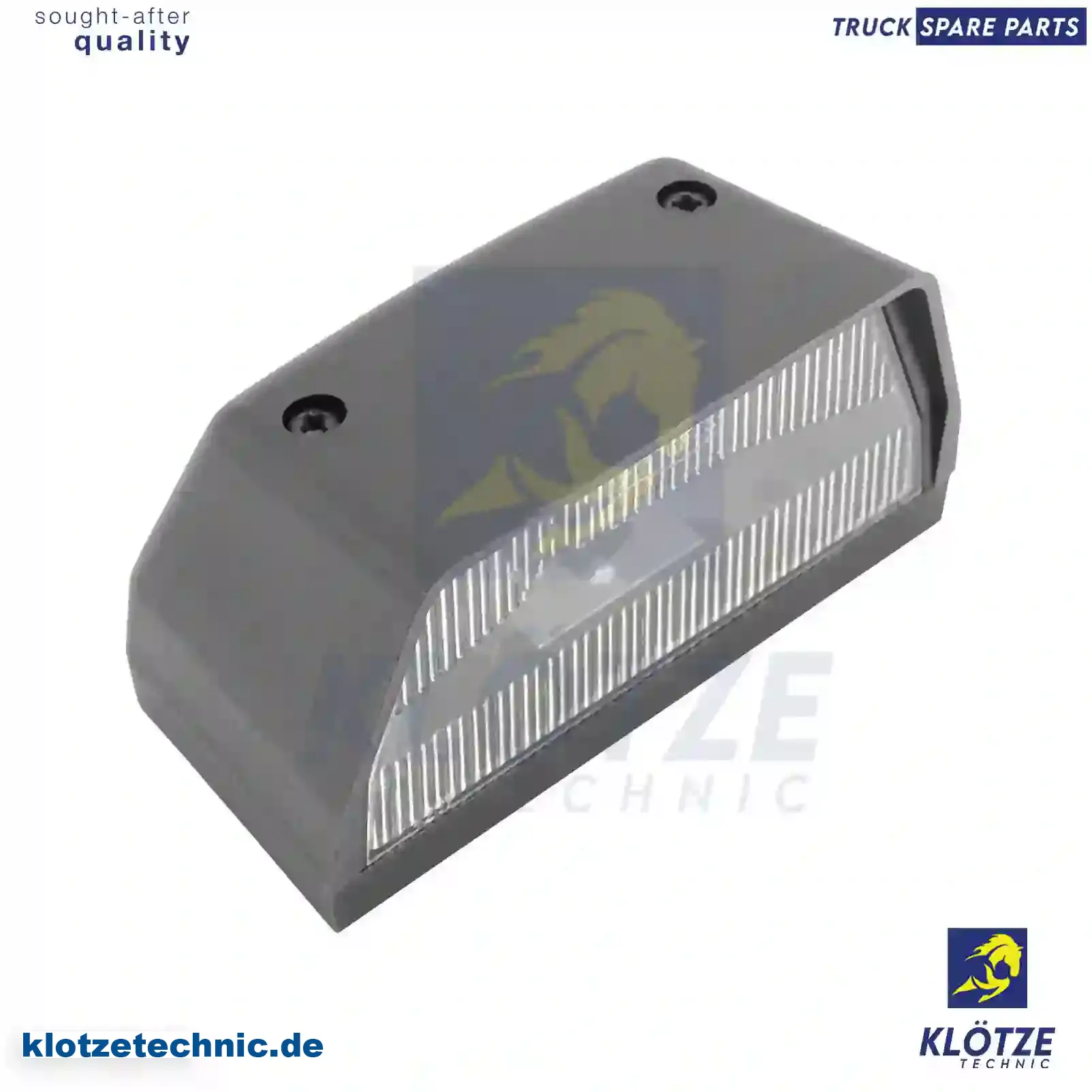 License plate lamp 114047685, 07067747, 1983579C1, 3231505R91, 0003180620, 0007946400, 0013007730, 1280716, 867459, 867461, 02189712, 962540, 04324753, 04385089, 16049688, 4385089KZ, 4385089KZ1101-49, 7026553, 8176192, 8176196, 0524951, 1710145, 1710218,, 114047685, 07067747, 1983579C1, 3231505R91, 0003180620, 0007946400, 0013007730, 1280716, 867459, 867461, 02189712, 962540, 04324753, 04385089, 16049688, 4385089KZ, 4385089KZ1101-49, 7026553, 8176192, 8176196, 0524951, 1710145, 1710218, 99700524951, X830180040000, X830180043000, 41822954, 44902454, 71130013, 609827, LSX0031001, 6501430097, 021163, 0417510, 0864818, 3231505R91, 02534403, 02534404, 03388059, 03474671, 03476471, 41623679, 41822954, 10461023, AL33161, AL59724, DD11491, 824418, 20957, 4005005, 185017, 359208, 79021, 0003322204, 1000151064, 56040, 56042, 56401, 0924669, 09246690, 58054610, TA049-3036-0, 6071078, 60710780, 607107808, 607125714, 607147614, 6200862, 81252256100, 81252256119, 960916M91A, 0005443434, 0008201960, 0008209056, 0008250203, 011025204, 011025350, 150306500, 150340200, 5001367, 19888, 419888, 1379384, 1906640, 20223835, 20223862, 419888, 001748, 060827, 061723, 066713, 740599, 75441030000, 7544111000, 75441110000, 7544119000, 75441190000, 401631, 401671, 191S760033, 1062335, 1647241, 3600136010, 5350249809, 5350633350, 8801449, 1114775, 11147756, 356720, 4374231, 460059, 6612583, 147943021, ZG20637-0008 || Klötze Technic Spare Part | Engine, Accelerator Pedal, Camshaft, Connecting Rod, Crankcase, Crankshaft, Cylinder Head, Engine Suspension Mountings, Exhaust Manifold, Exhaust Gas Recirculation, Filter Kits, Flywheel Housing, General Overhaul Kits, Engine, Intake Manifold, Oil Cleaner, Oil Cooler, Oil Filter, Oil Pump, Oil Sump, Piston & Liner, Sensor & Switch, Timing Case, Turbocharger, Cooling System, Belt Tensioner, Coolant Filter, Coolant Pipe, Corrosion Prevention Agent, Drive, Expansion Tank, Fan, Intercooler, Monitors & Gauges, Radiator, Thermostat, V-Belt / Timing belt, Water Pump, Fuel System, Electronical Injector Unit, Feed Pump, Fuel Filter, cpl., Fuel Gauge Sender, Fuel Line, Fuel Pump, Fuel Tank, Injection Line Kit, Injection Pump, Exhaust System, Clutch & Pedal, Gearbox, Propeller Shaft, Axles, Brake System, Hubs & Wheels, Suspension, Leaf Spring, Universal Parts / Accessories, Steering, Electrical System, Cabin