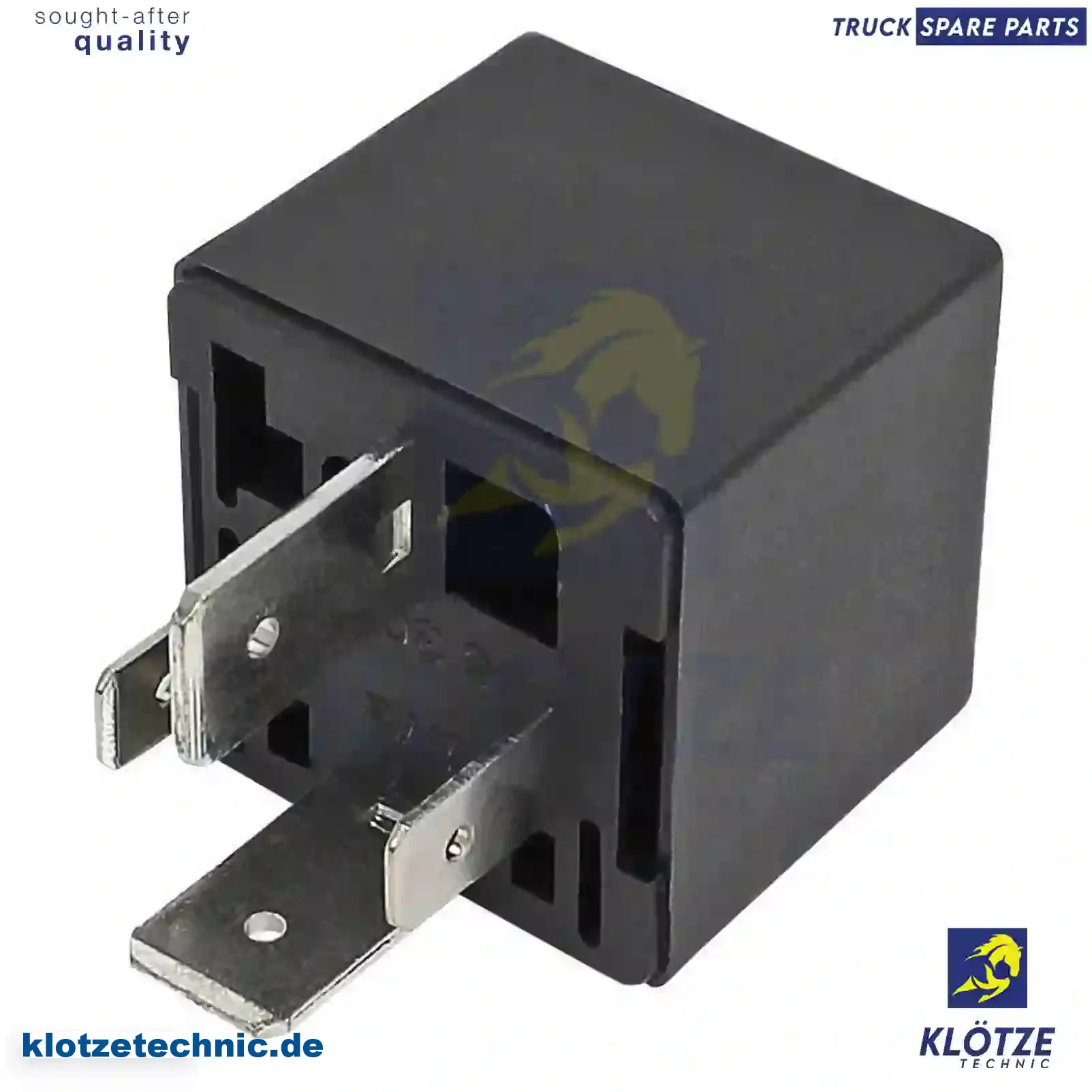 Relay 1310817, 1457437, 1669972, 1880377, 4003777M91, 06450030, 59009, 6002914, 6905214, 81259020264, 81259020317, 81259020425, 81259020452, 81259020491, 81259020519, 81259020520, 4003777M91, 3645427319, 5000787913, 5010589425, 1407909, 1439172, 1543731,, 1310817, 1457437, 1669972, 1880377, 4003777M91, 06450030, 59009, 6002914, 6905214, 81259020264, 81259020317, 81259020425, 81259020452, 81259020491, 81259020519, 81259020520, 4003777M91, 3645427319, 5000787913, 5010589425, 1407909, 1439172, 1543731, 2420827, 285500, 303535, 543731, 58999102296, 20390648, 21255974, 28024729, 6878891, 2V5919090B, 695915511, ZG20787-0008 || Klötze Technic Spare Part | Engine, Accelerator Pedal, Camshaft, Connecting Rod, Crankcase, Crankshaft, Cylinder Head, Engine Suspension Mountings, Exhaust Manifold, Exhaust Gas Recirculation, Filter Kits, Flywheel Housing, General Overhaul Kits, Engine, Intake Manifold, Oil Cleaner, Oil Cooler, Oil Filter, Oil Pump, Oil Sump, Piston & Liner, Sensor & Switch, Timing Case, Turbocharger, Cooling System, Belt Tensioner, Coolant Filter, Coolant Pipe, Corrosion Prevention Agent, Drive, Expansion Tank, Fan, Intercooler, Monitors & Gauges, Radiator, Thermostat, V-Belt / Timing belt, Water Pump, Fuel System, Electronical Injector Unit, Feed Pump, Fuel Filter, cpl., Fuel Gauge Sender, Fuel Line, Fuel Pump, Fuel Tank, Injection Line Kit, Injection Pump, Exhaust System, Clutch & Pedal, Gearbox, Propeller Shaft, Axles, Brake System, Hubs & Wheels, Suspension, Leaf Spring, Universal Parts / Accessories, Steering, Electrical System, Cabin