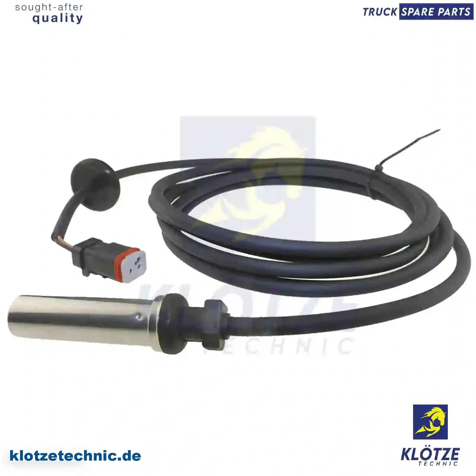 ABS sensor, type B, 7420528654, 7420528661, 20528654, 20528658, 20528661, 21247154, ZG50926-0008 || Klötze Technic Spare Part | Engine, Accelerator Pedal, Camshaft, Connecting Rod, Crankcase, Crankshaft, Cylinder Head, Engine Suspension Mountings, Exhaust Manifold, Exhaust Gas Recirculation, Filter Kits, Flywheel Housing, General Overhaul Kits, Engine, Intake Manifold, Oil Cleaner, Oil Cooler, Oil Filter, Oil Pump, Oil Sump, Piston & Liner, Sensor & Switch, Timing Case, Turbocharger, Cooling System, Belt Tensioner, Coolant Filter, Coolant Pipe, Corrosion Prevention Agent, Drive, Expansion Tank, Fan, Intercooler, Monitors & Gauges, Radiator, Thermostat, V-Belt / Timing belt, Water Pump, Fuel System, Electronical Injector Unit, Feed Pump, Fuel Filter, cpl., Fuel Gauge Sender,  Fuel Line, Fuel Pump, Fuel Tank, Injection Line Kit, Injection Pump, Exhaust System, Clutch & Pedal, Gearbox, Propeller Shaft, Axles, Brake System, Hubs & Wheels, Suspension, Leaf Spring, Universal Parts / Accessories, Steering, Electrical System, Cabin