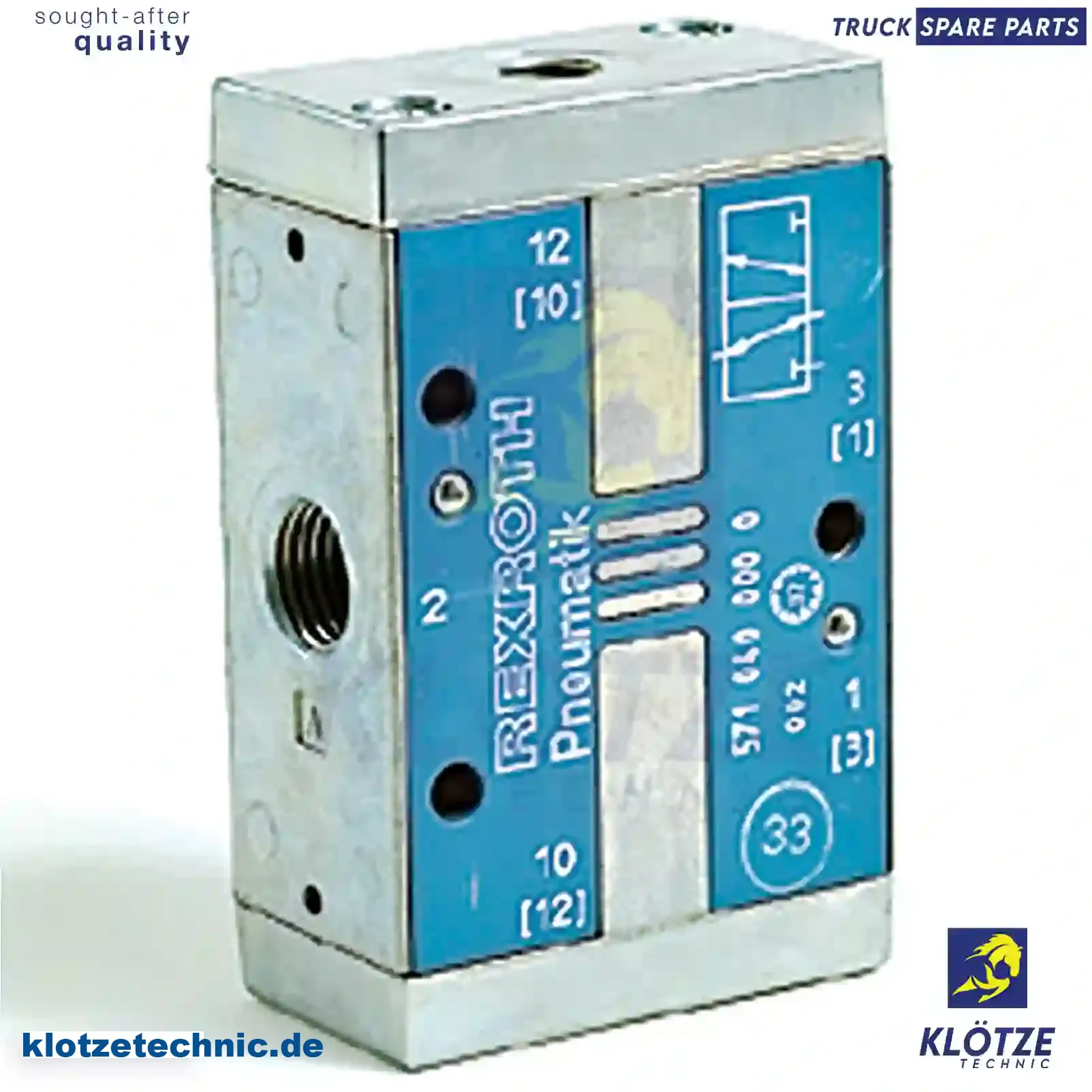 3/2-way valve, 0243109100, 1304639, AJY8397, CF351271, H03197101, 42043861, 505811477, 502937908, 0034296844, 5010056472, 5021170242, 4425002500, 1788964, 1795238 || Klötze Technic Spare Part | Engine, Accelerator Pedal, Camshaft, Connecting Rod, Crankcase, Crankshaft, Cylinder Head, Engine Suspension Mountings, Exhaust Manifold, Exhaust Gas Recirculation, Filter Kits, Flywheel Housing, General Overhaul Kits, Engine, Intake Manifold, Oil Cleaner, Oil Cooler, Oil Filter, Oil Pump, Oil Sump, Piston & Liner, Sensor & Switch, Timing Case, Turbocharger, Cooling System, Belt Tensioner, Coolant Filter, Coolant Pipe, Corrosion Prevention Agent, Drive, Expansion Tank, Fan, Intercooler, Monitors & Gauges, Radiator, Thermostat, V-Belt / Timing belt, Water Pump, Fuel System, Electronical Injector Unit, Feed Pump, Fuel Filter, cpl., Fuel Gauge Sender,  Fuel Line, Fuel Pump, Fuel Tank, Injection Line Kit, Injection Pump, Exhaust System, Clutch & Pedal, Gearbox, Propeller Shaft, Axles, Brake System, Hubs & Wheels, Suspension, Leaf Spring, Universal Parts / Accessories, Steering, Electrical System, Cabin