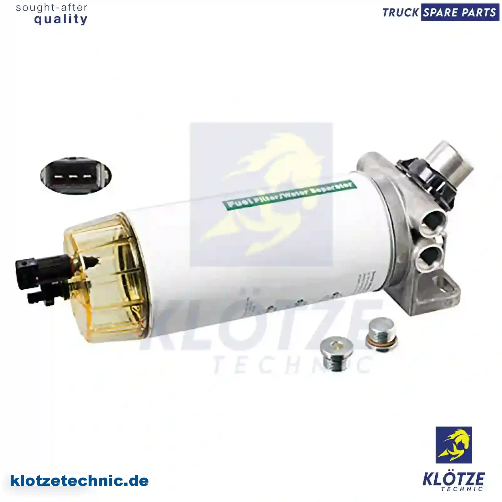Fuel filter, complete, 5801510524 || Klötze Technic Spare Part | Engine, Accelerator Pedal, Camshaft, Connecting Rod, Crankcase, Crankshaft, Cylinder Head, Engine Suspension Mountings, Exhaust Manifold, Exhaust Gas Recirculation, Filter Kits, Flywheel Housing, General Overhaul Kits, Engine, Intake Manifold, Oil Cleaner, Oil Cooler, Oil Filter, Oil Pump, Oil Sump, Piston & Liner, Sensor & Switch, Timing Case, Turbocharger, Cooling System, Belt Tensioner, Coolant Filter, Coolant Pipe, Corrosion Prevention Agent, Drive, Expansion Tank, Fan, Intercooler, Monitors & Gauges, Radiator, Thermostat, V-Belt / Timing belt, Water Pump, Fuel System, Electronical Injector Unit, Feed Pump, Fuel Filter, cpl., Fuel Gauge Sender,  Fuel Line, Fuel Pump, Fuel Tank, Injection Line Kit, Injection Pump, Exhaust System, Clutch & Pedal, Gearbox, Propeller Shaft, Axles, Brake System, Hubs & Wheels, Suspension, Leaf Spring, Universal Parts / Accessories, Steering, Electrical System, Cabin